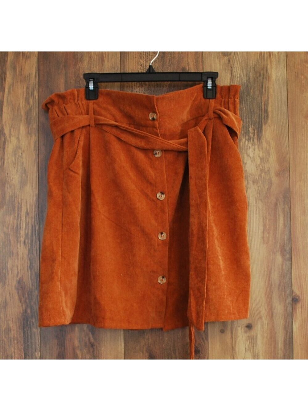 Shein Curve Coduroy Burnt Orange Women's Skirt 2XL